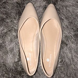 Cream Pointed Flats